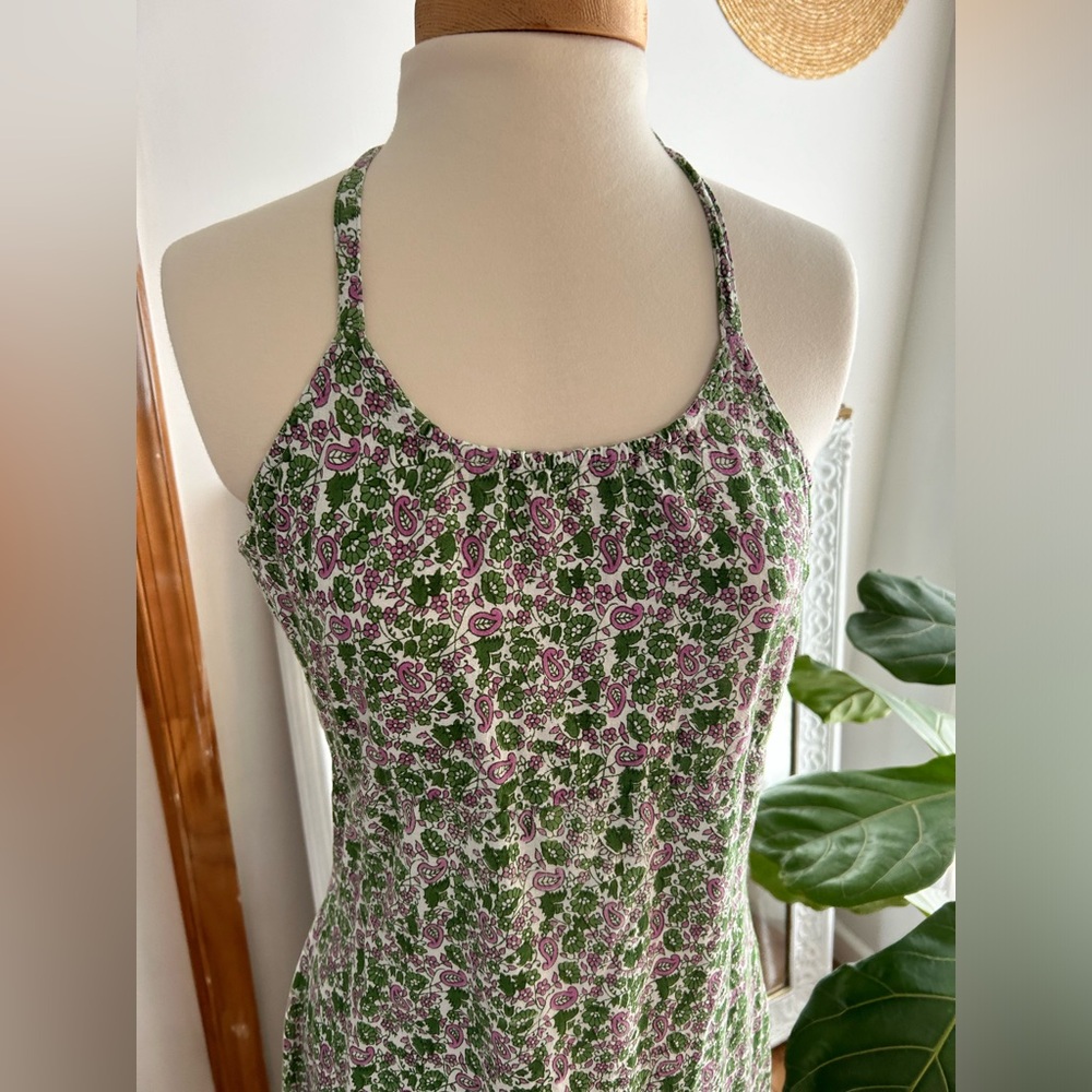 90βs True Vintage green floral maxi dress - Picture 3 of 10